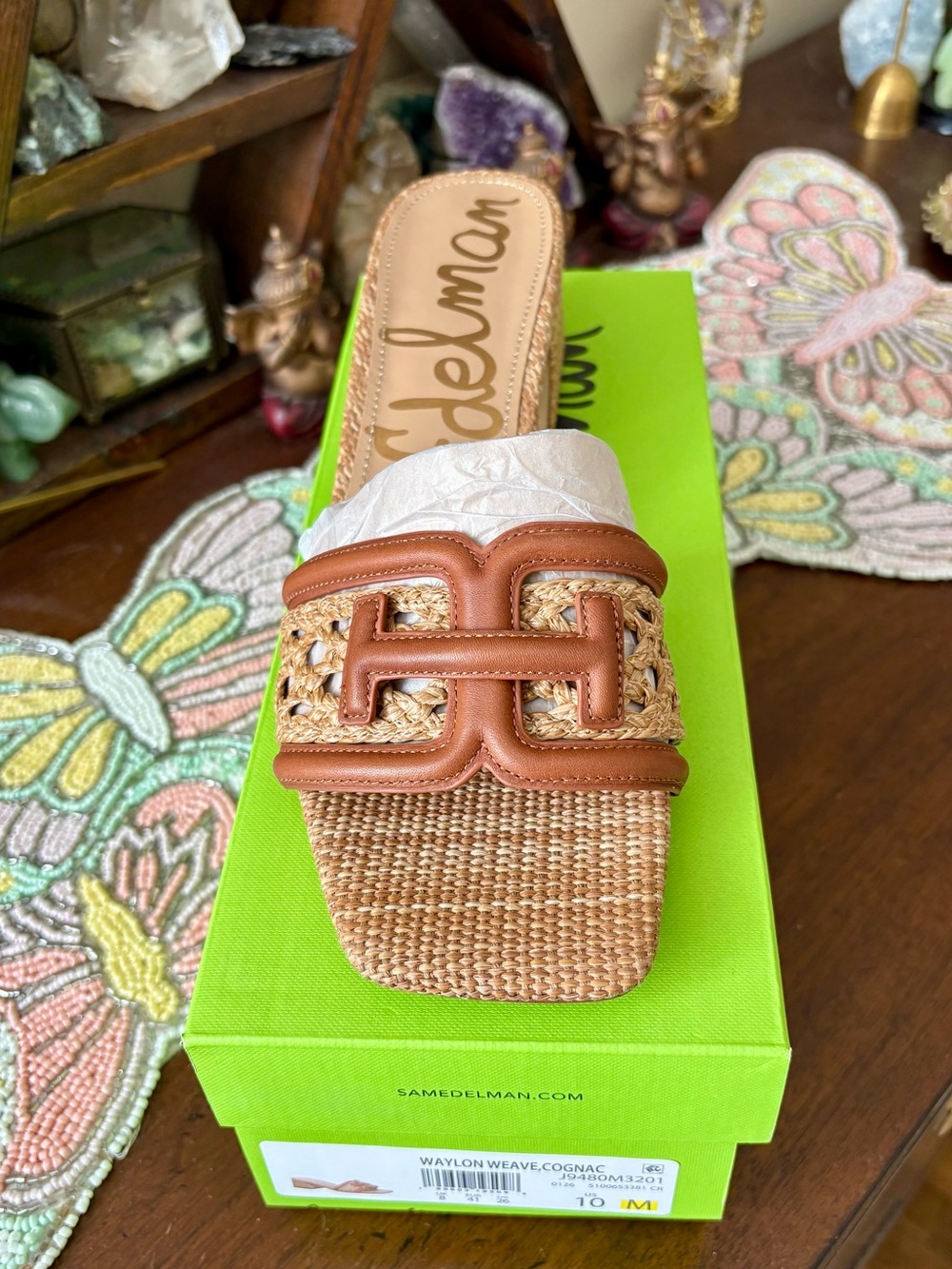 Sam Edelman Women’s Waylon Woven Block-Heel Slide Sandals - Picture 7 of 14